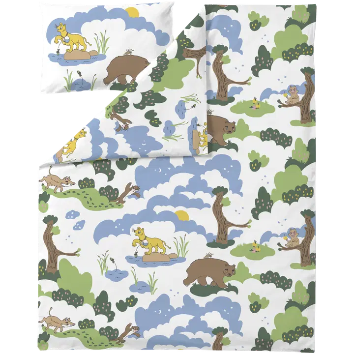 Finlayson lasten pussilakanasetti Seikkailu 120X160+40X60 multiväri｜Finlayson 儿童被套套装 Adventure 120X160+40X60 多色