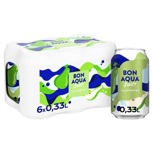 6-pack Bonaqua Juicy Villipäärynä Hiilihapotettu juoma tlk 0.33 L｜Bonaqua 6 件装 Bonaqua 多汁野梨碳酸饮料 tlk 0.33 L