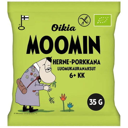 Oikia Moomin Luomukauranaksu herne-porkkana 35g｜Oikia Moomin 有机燕麦片配豌豆和胡萝卜 35g