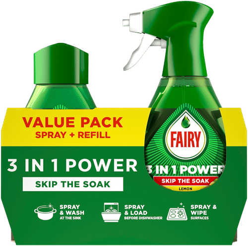 Fairy 3合1强力喷雾 柠檬 500毫升+补充装 500ml