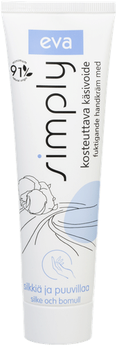 Eva Simply 保湿护手霜，含丝蛋白和棉籽油 100 ml｜Eva Simply Kosteuttava käsivoide, sisältää silkkiä ja puuvillaa 100 ml