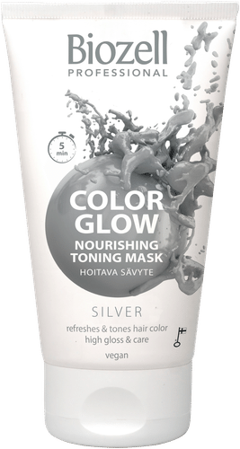 Biozell Color Glow Hoitava sävytenaamio Silver 150ml