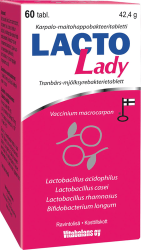 Vitabalans Lacto Lady 60片，蔓越莓乳酸菌制剂，Vitabalans