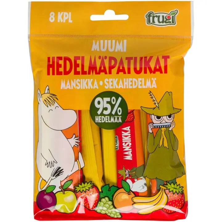 Muumi hedelmäpatukat mansikka ja sekahedelmä 8 kpl 120 g｜Muumi 水果棒 草莓及混合水果 8 件 120 g