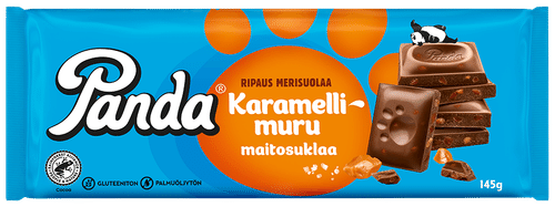 Panda 焦糖碎和海盐牛奶巧克力排 145g｜Panda karamellimuru ja merisuola maitosuklaalevy 145g