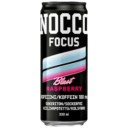NOCCO FOCUS Raspberry Blast hiilihapotettu energiajuoma 330ml｜Nocco FOCUS Raspberry Blast 碳酸能量饮料 330ml