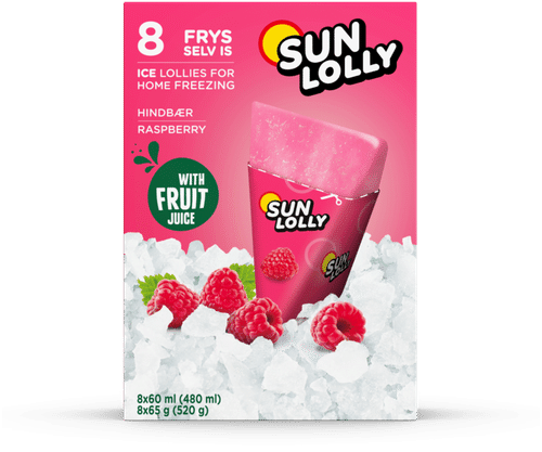 Sun Lolly 8x60ml/65g 冷冻自己的冰淇淋 覆盆子