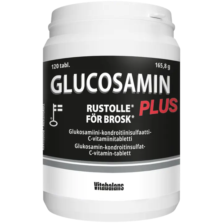 Glucosamin Plus, Glukosamiini-kondroitinsulfaatti-C-vitamiini, 120 tabl., Vitabalans-Glucosamin Plus, 氨基葡萄糖-硫酸软骨素-维生素 C，120 片，Vitabalans