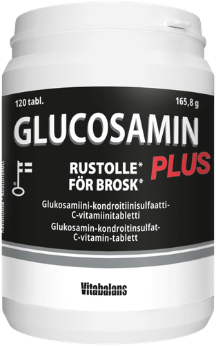 Glucosamin Plus，葡萄糖胺-硫酸软骨素-维生素C，120片，Vitabalans