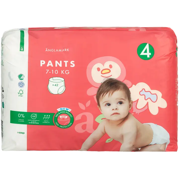 Änglamark housuvaippa koko 4, 7-10 kg 42 kpl｜Änglamark 尿布尺寸 4、7-10 公斤 42 kpl
