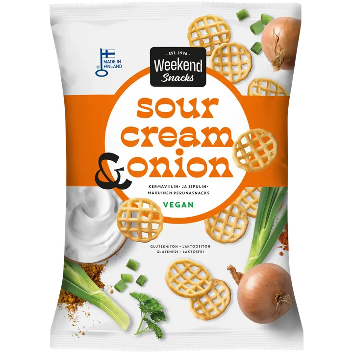 Weekend Snacks Perunasnacks Sour Cream & Onion 180g-Weekend Snacks 土豆零食 酸奶油和洋葱 180g