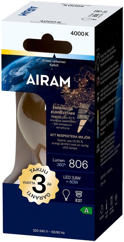 Airam LED A60 840 806lm E27 360 CL
