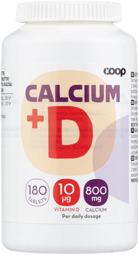 Coop 钙 800毫克 + 维生素D 180 tablettia｜Coop Kalsium 800mg + D 180 tablettia