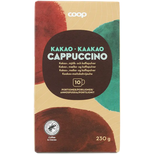 Coop Cappuccino kaakao-maitokahvijauhe 10 kpl / 230 g｜Coop 卡布奇诺可可奶咖啡粉10粒/ 230 g