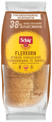 Schär 300g Flerkorn Jyväisä viipaleleipä gluteeniton｜Schär 300克多谷物粗粮面包片 无麸质