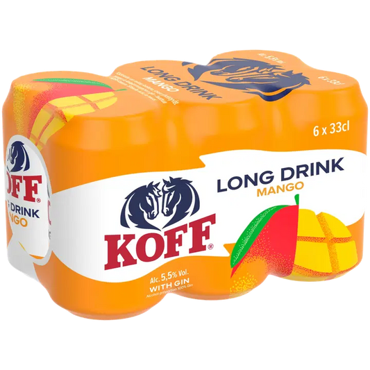 6-pack Koff Long Drink Mango long drink 5,5 % tölkki 0,33 L｜Koff 6 包 Koff Long Drink 芒果长饮 5.5% 罐装 0,33 L