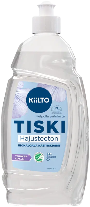 Kiilto 可生物降解手洗餐具洗剂 无香 500 ml｜Kiilto biohajoava käsitiskiaine Hajusteeton 500 ml