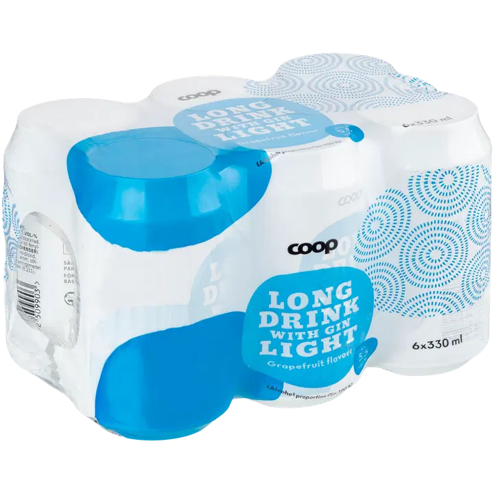 6 x Coop Grapefruit long drink light 5,5% 0,33 l tlk｜Coop 6 x Coop 葡萄柚长饮淡味 5.5% 0.33 l tlk