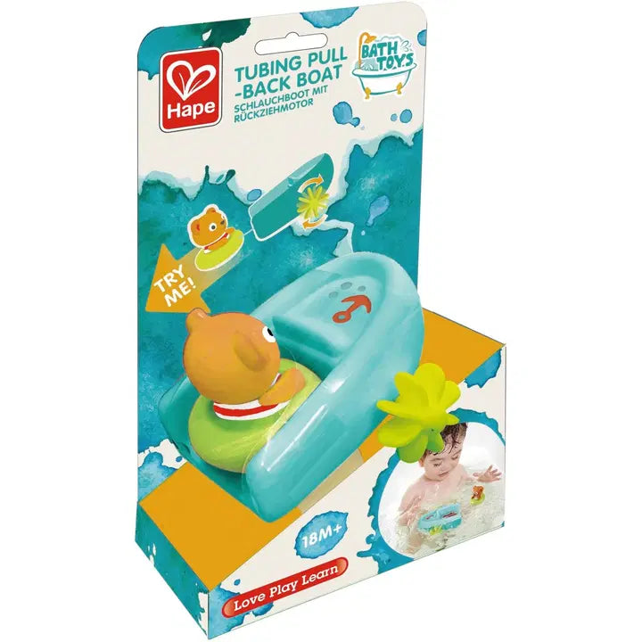 HAPE Kylpylelu pull back karhu, vedettävä vesilelu, ikäsuositus 1,5+｜Hape 沐浴玩具回力熊，可拉水玩具，建议年龄1.5+