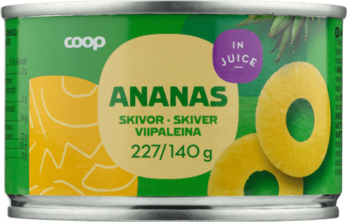 Coop 菠萝片（全果汁浸泡） 227/140 g｜Coop ananas viipaleina täysmehussa 227/140 g