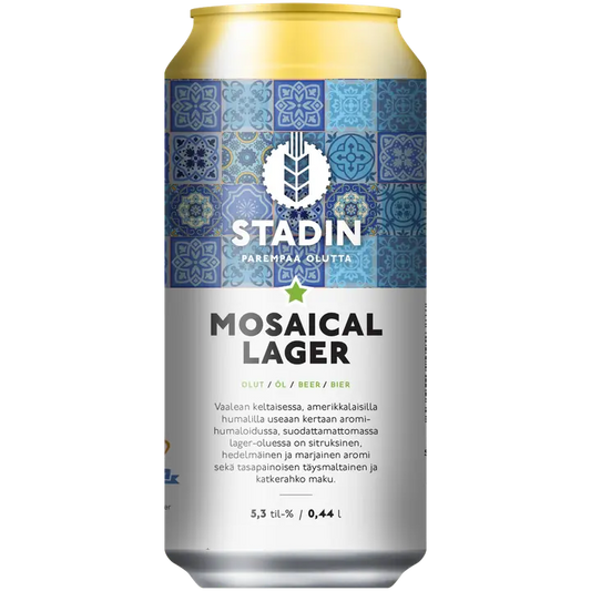 Stadin Panimo Oy Stadin Mosaical Lager 5,3% 0,44l｜Stadin Panimo Oy Stadin 马赛克饮品 5.3% 0,44l