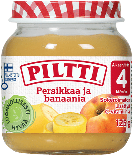 Piltti 125克桃子香蕉水果泥 4个月
