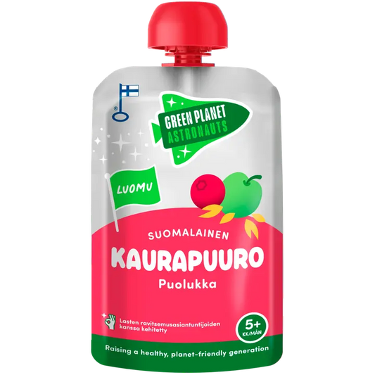 Green Planet Astronauts Luomu Suomalainen Kaurapuuro Puolukka 100g 5kk+｜Green Planet Astronauts 有机芬兰燕麦越橘 100 克 5 个月+