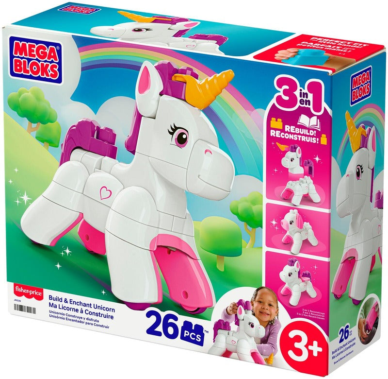 Mattel Mega Bloks 建造与附魔独角兽套装