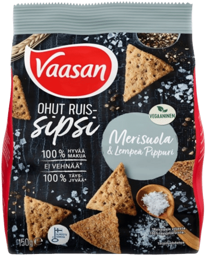 Vaasan Ruissipsi Merisuola & Lempeä pippuri 150g