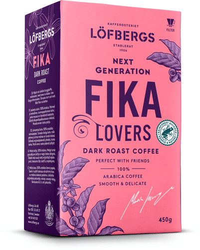 Löfbergs Next Generation Coffee Lovers Fika Dark Roast suodatinkahvi 450 g Rainforest Alliance｜Löfbergs 下一代咖啡爱好者 Fika 深度烘焙滴滤咖啡 450 克 雨林联盟