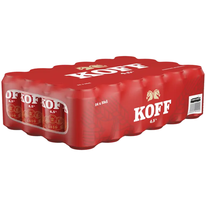 24-pack KOFF Lager olut 4,5 % tölkki 0,33 L｜Koff 24 罐装 KOFF 拉格饮料 4.5% 罐装 0,33 L