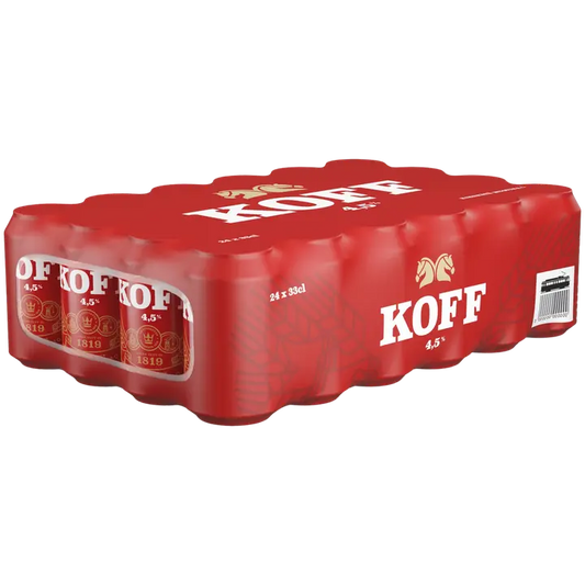24-pack KOFF Lager olut 4,5 % tölkki 0,33 L｜Koff 24 罐装 KOFF 拉格饮料 4.5% 罐装 0,33 L