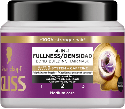 Schwarzkopf Gliss 四合一丰盈发膜 400ml｜Schwarzkopf Gliss 4-in-1 Fullness Bond-Building Hair Mask 400ml