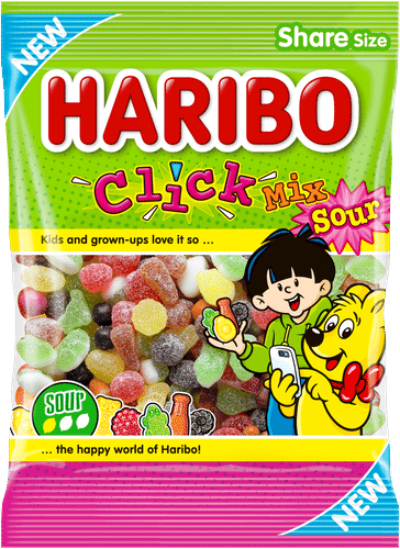 Haribo Click Mix 酸味250克糖果袋｜HARIBO Click Mix Sour 250 g karkkipussi