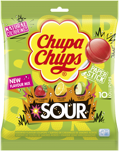 Chupa Chups 酸味棒棒糖袋装 120g｜Chupa Chups Sour tikkaripussi 120g