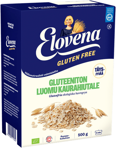 Elovena 500g gluteeniton luomu täysjyväkaurahiutale｜Elovena 500克无麸质有机全麦燕麦片