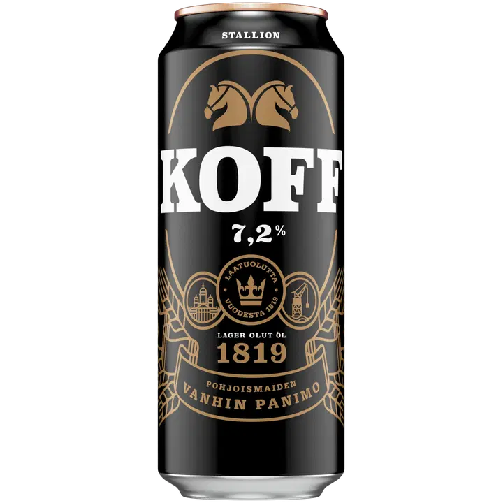 Koff Stallion Lager olut 7,2 til-% tölkki 0,5 L｜Koff Stallion 拉格饮料 7.2 vol% 罐装 0,5 L