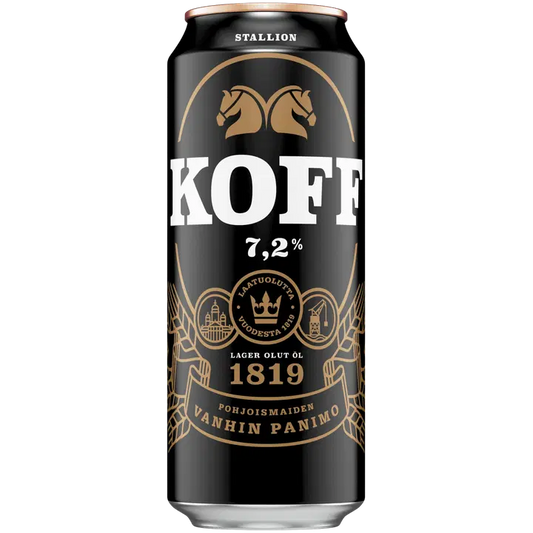 Koff Stallion Lager olut 7,2 til-% tölkki 0,5 L｜Koff Stallion 拉格饮料 7.2 vol% 罐装 0,5 L
