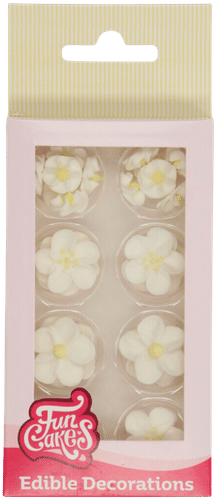 FunCakes syötävä koriste, kukkalajitelma valkoinen/keltainen｜Funcakes 食用装饰花束白/黄色