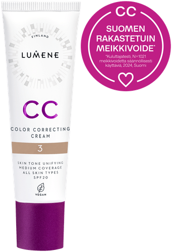 Lumene CC调色粉底液SK20 3 30 ml｜Lumene CC Color Correcting Meikkivoide SK20 3 30 ml
