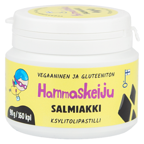 Hammaskeiju 国产全木糖醇润喉糖 甘草味 90 g｜Hammaskeiju kotimainen täysksylitolipastilli salmiakki 90 g