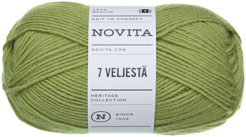 Novita 7 Veljestä 毛线 100克 洋蓟绿 330