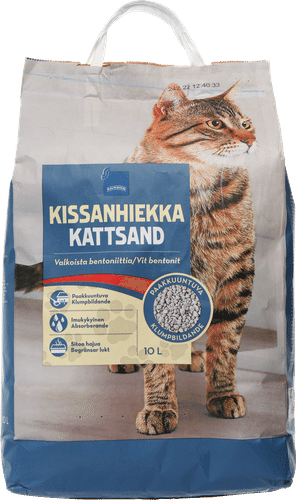 Rainbow 10l kissanhiekka paakkuuntuva valkoinen bentoniitti