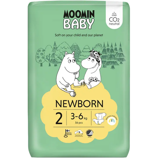 Moomin Baby Newborn teippivaippa 2 - 56 kpl 3-6 kg｜Moomin Baby 新生儿纸尿裤 2 - 56 片 3-6 公斤