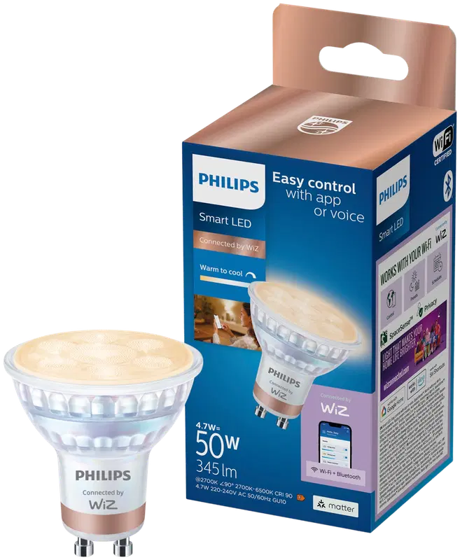 Philips Smart Lighting LED 飞利浦 灯丝灯泡5W GU10 2700-6500K 400lm 可调白光