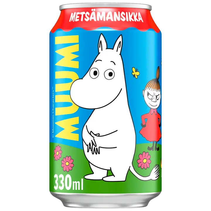 Muumi Metsämansikka virvoitusjuoma tölkki 0,33 L｜Muumi 野草莓汽水罐头 0,33 L