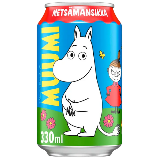 Muumi Metsämansikka virvoitusjuoma tölkki 0,33 L｜Muumi 野草莓汽水罐头 0,33 L