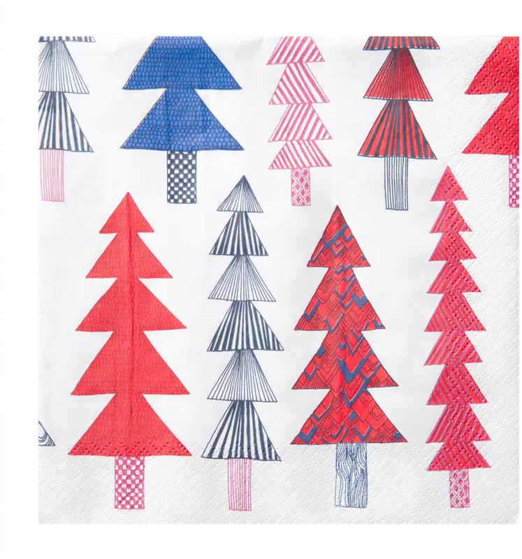 Marimekko 云杉林红色餐巾 20张/24cm｜Marimekko Kuusikossa punainen lautasliina 20kpl/24cm