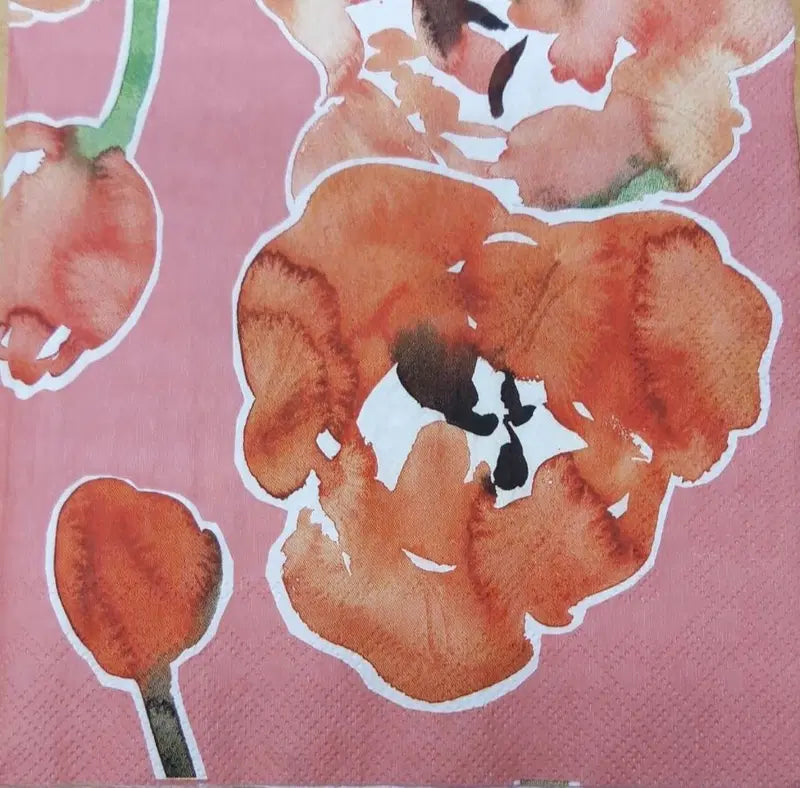 Pentik Lilia橙色餐巾纸33x33厘米 20 kpl｜Pentik Lilia lautasliina oranssi 33x33 cm 20 kpl
