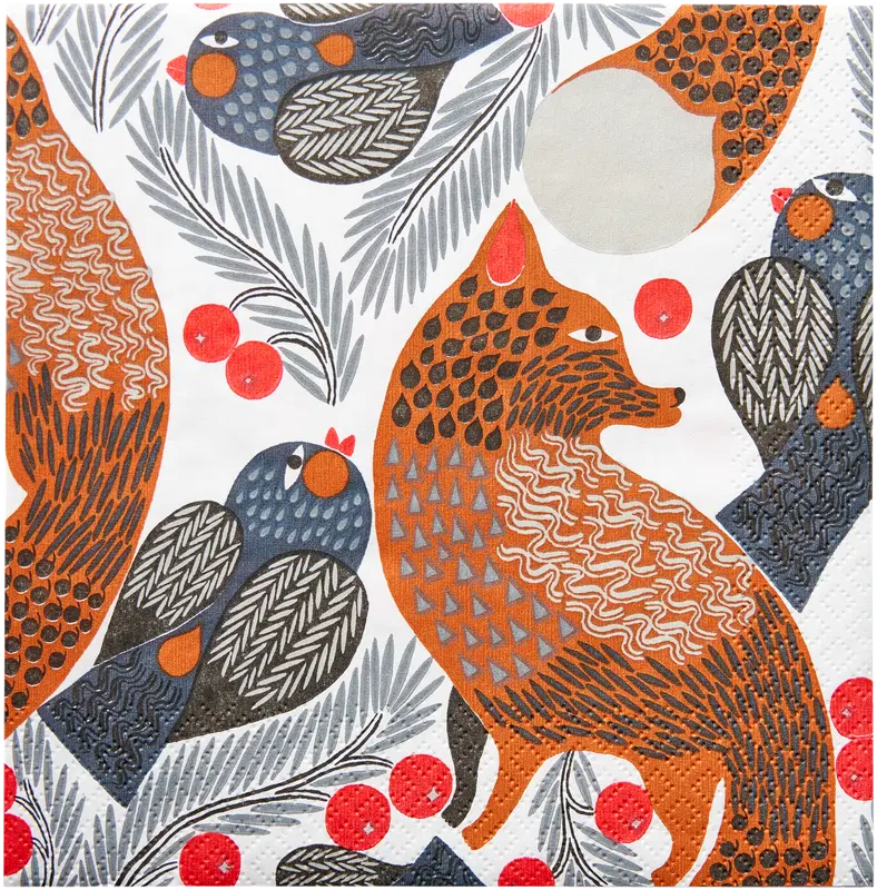 Marimekko 越橘莓餐巾 20张/24cm｜Marimekko Ketunmarja lautasliina 20kpl/24cm